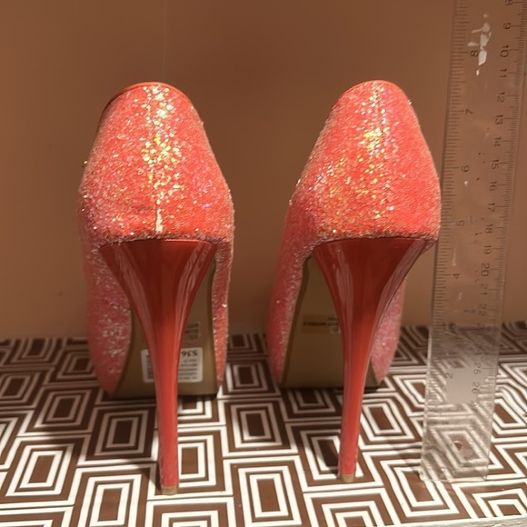 5 inch sparkly pink stiletto, open toe heel size 10 - Picture 5 of 6